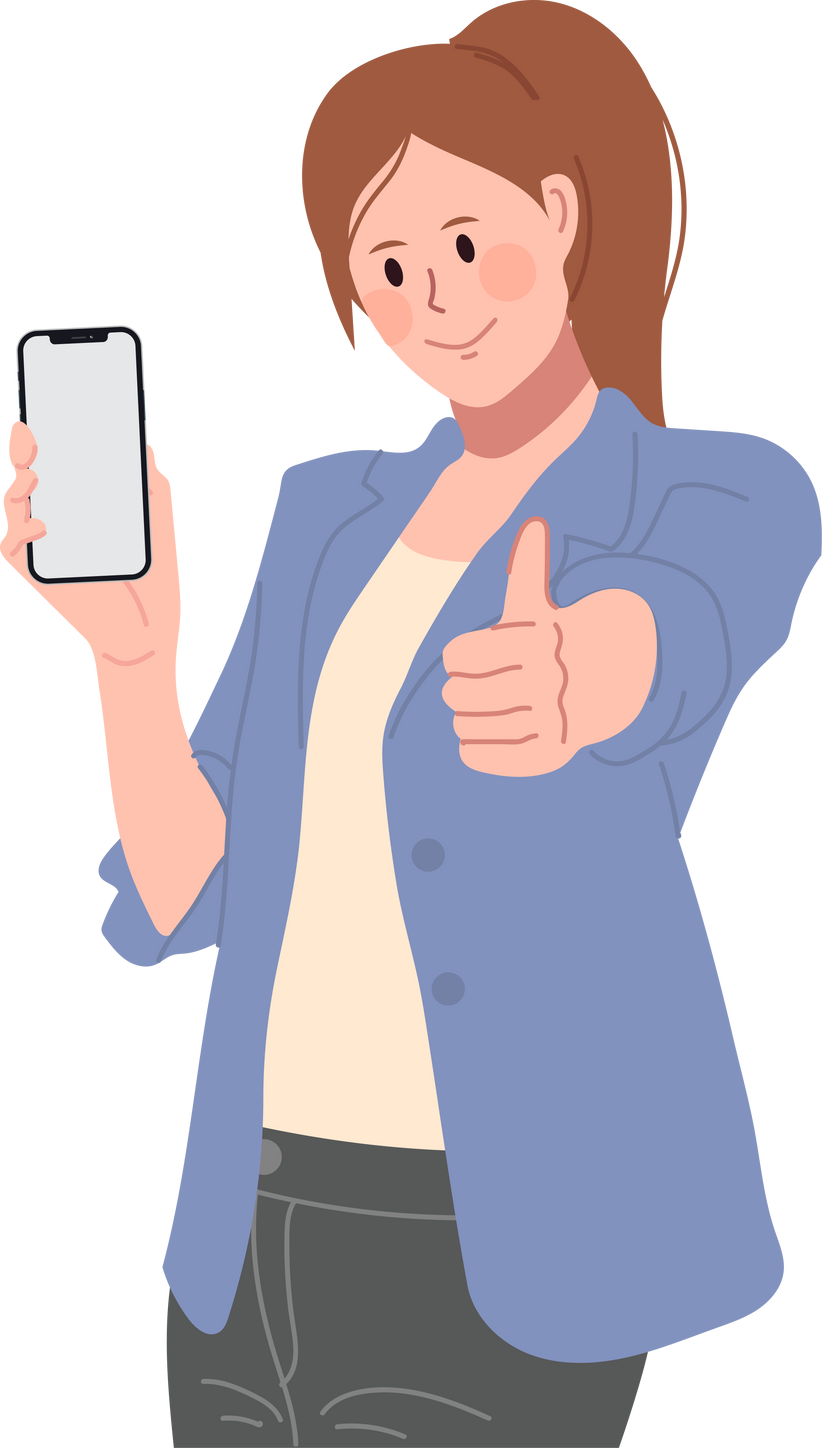 Woman Presenting Mobile Phone